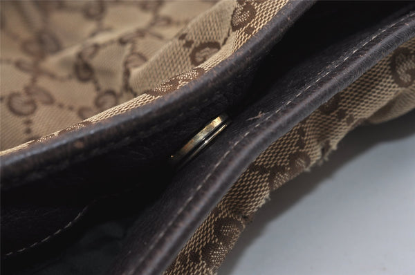 Authentic GUCCI Tribeca Tassel Tote Bag GG Canvas Leather 211954 Brown 9276I