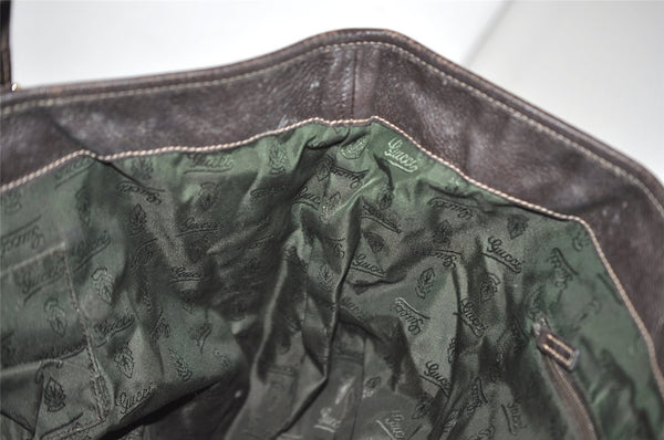 Authentic GUCCI Tribeca Tassel Tote Bag GG Canvas Leather 211954 Brown 9276I