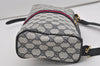 Authentic GUCCI Sherry Line Shoulder Cross Bag GG PVC Leather Navy Junk 9277I