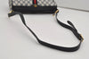 Authentic GUCCI Sherry Line Shoulder Cross Bag GG PVC Leather Navy Junk 9277I