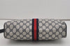 Authentic GUCCI Sherry Line Shoulder Cross Bag GG PVC Leather Navy Junk 9277I