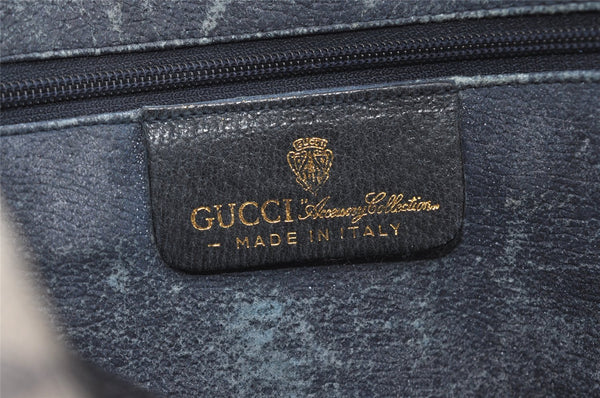 Authentic GUCCI Sherry Line Shoulder Cross Bag GG PVC Leather Navy Junk 9277I