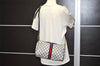 Authentic GUCCI Sherry Line Shoulder Cross Bag GG PVC Leather Navy Junk 9277I