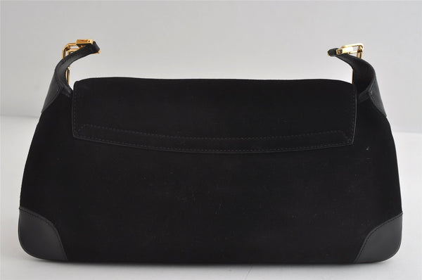 Authentic GUCCI Animalier Tiger Shoulder Bag Suede Leather 0014113 Black 9278I