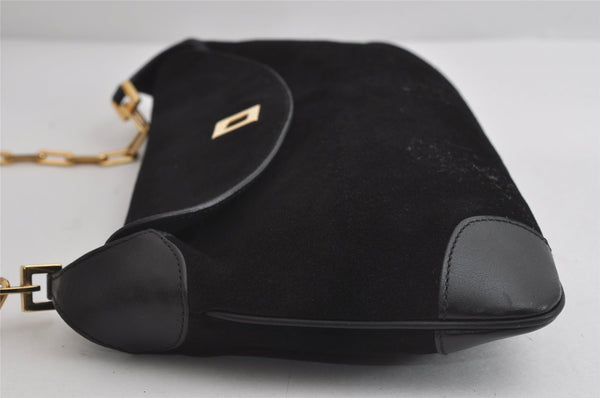 Authentic GUCCI Animalier Tiger Shoulder Bag Suede Leather 0014113 Black 9278I