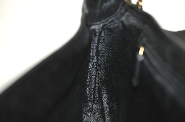 Authentic GUCCI Animalier Tiger Shoulder Bag Suede Leather 0014113 Black 9278I