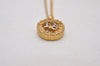 Authentic Christian Dior Gold Tone Rhinestone Chain Pendant Necklace CD 9280I