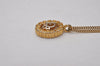 Authentic Christian Dior Gold Tone Rhinestone Chain Pendant Necklace CD 9280I