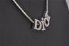 Authentic Christian Dior Silver Tone Chain Pendant Necklace CD 9281I