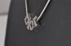 Authentic Christian Dior Silver Tone Chain Pendant Necklace CD 9281I