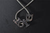 Authentic Christian Dior Silver Tone Chain Pendant Necklace CD 9281I