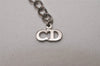 Authentic Christian Dior Silver Tone Chain Pendant Necklace CD 9281I