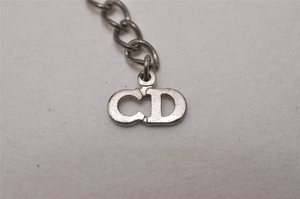 Authentic Christian Dior Silver Tone Chain Pendant Necklace CD 9281I