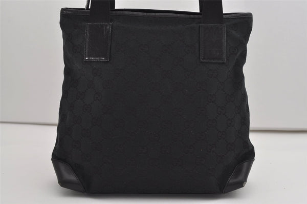 Authentic GUCCI Vintage Shoulder Tote Bag GG Canvas Leather 0190402 Black 9283I