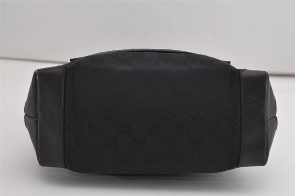 Authentic GUCCI Vintage Shoulder Tote Bag GG Canvas Leather 0190402 Black 9283I