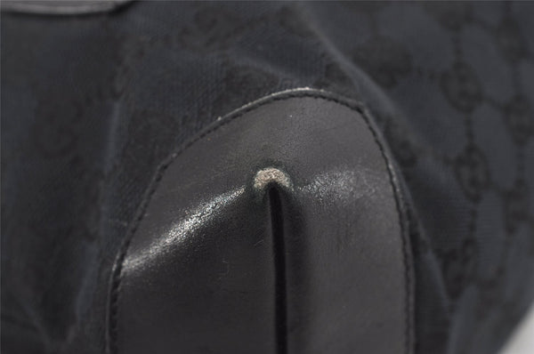 Authentic GUCCI Vintage Shoulder Tote Bag GG Canvas Leather 0190402 Black 9283I