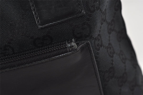 Authentic GUCCI Vintage Shoulder Tote Bag GG Canvas Leather 0190402 Black 9283I