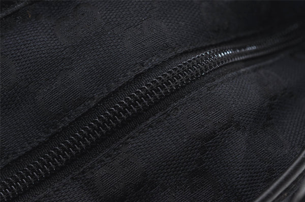 Authentic GUCCI Vintage Shoulder Tote Bag GG Canvas Leather 0190402 Black 9283I