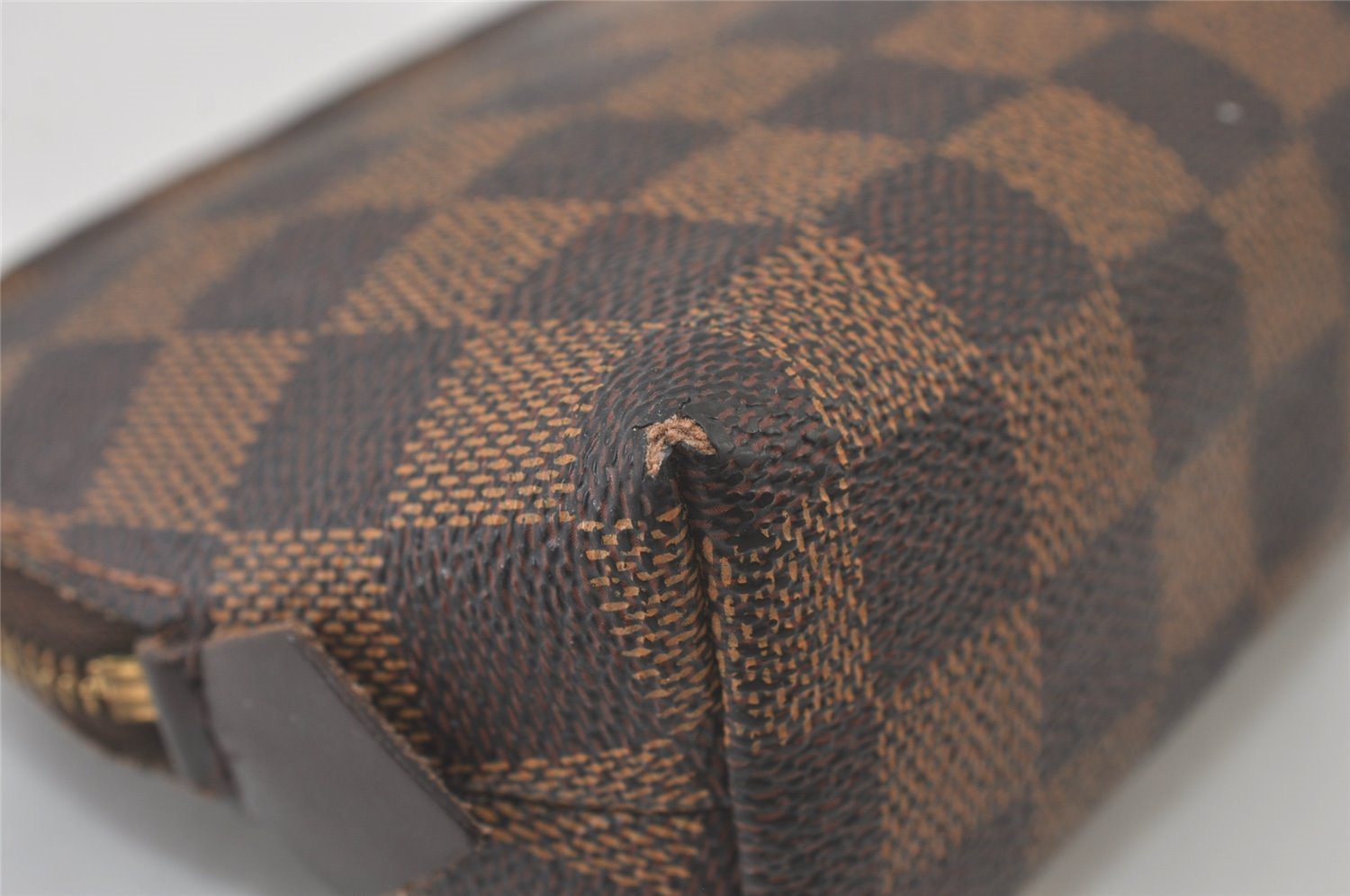 Authentic Louis Vuitton Damier Pochette Cosmetic PM Pouch N47516 LV 9283J