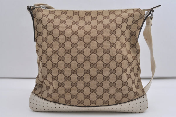 Authentic GUCCI Shoulder Cross Body Bag GG Canvas Leather 145857 Brown 9286I