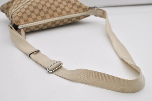 Authentic GUCCI Shoulder Cross Body Bag GG Canvas Leather 145857 Brown 9286I