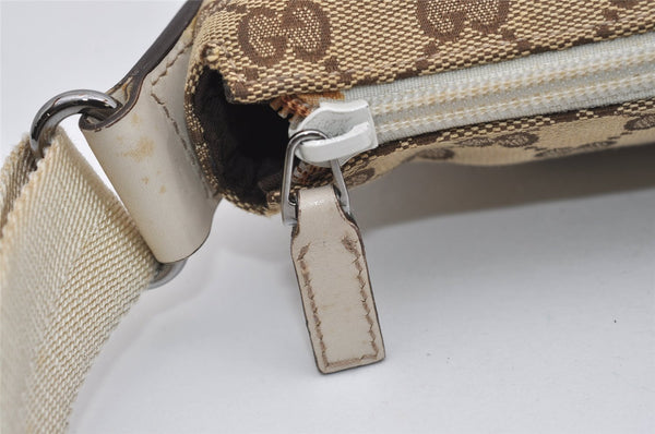 Authentic GUCCI Shoulder Cross Body Bag GG Canvas Leather 145857 Brown 9286I