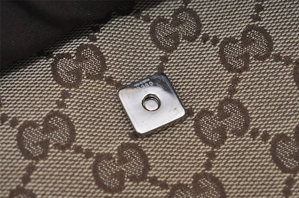 Authentic GUCCI Shoulder Cross Body Bag GG Canvas Leather 145857 Brown 9286I