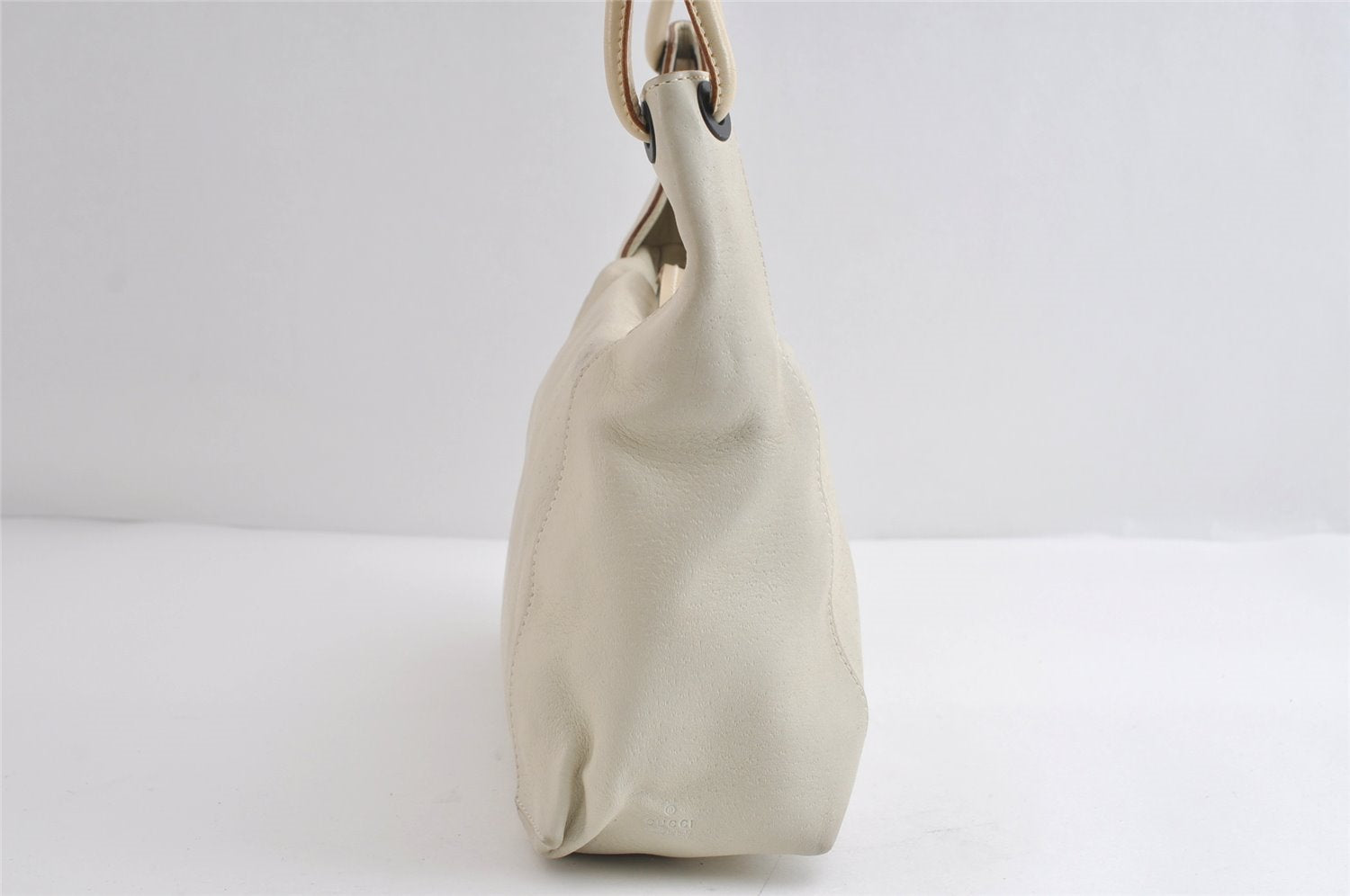 Authentic GUCCI Vintage Shoulder Hand Bag Purse Leather 101333 White 9287I