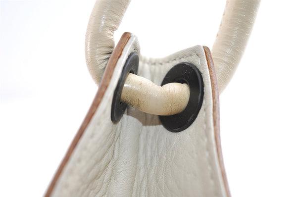 Authentic GUCCI Vintage Shoulder Hand Bag Purse Leather 101333 White 9287I