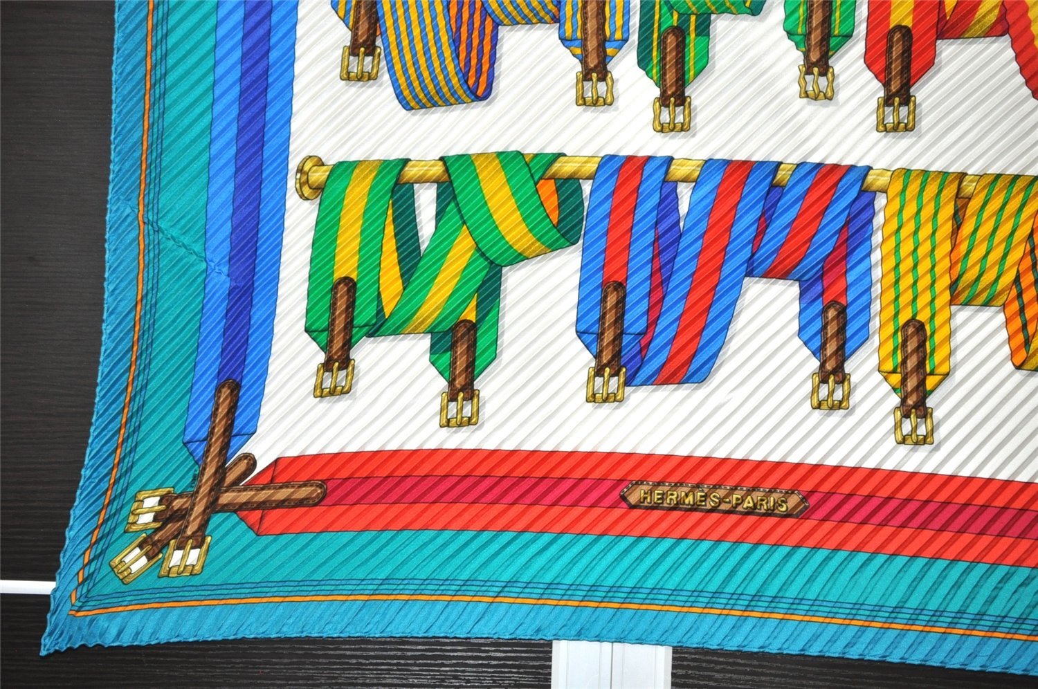 Authentic HERMES Pleats Scarf 