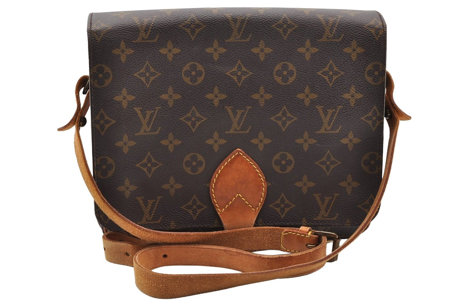 Authentic Louis Vuitton Monogram Cartouchiere GM M51252 Shoulder Cross Bag 9288I
