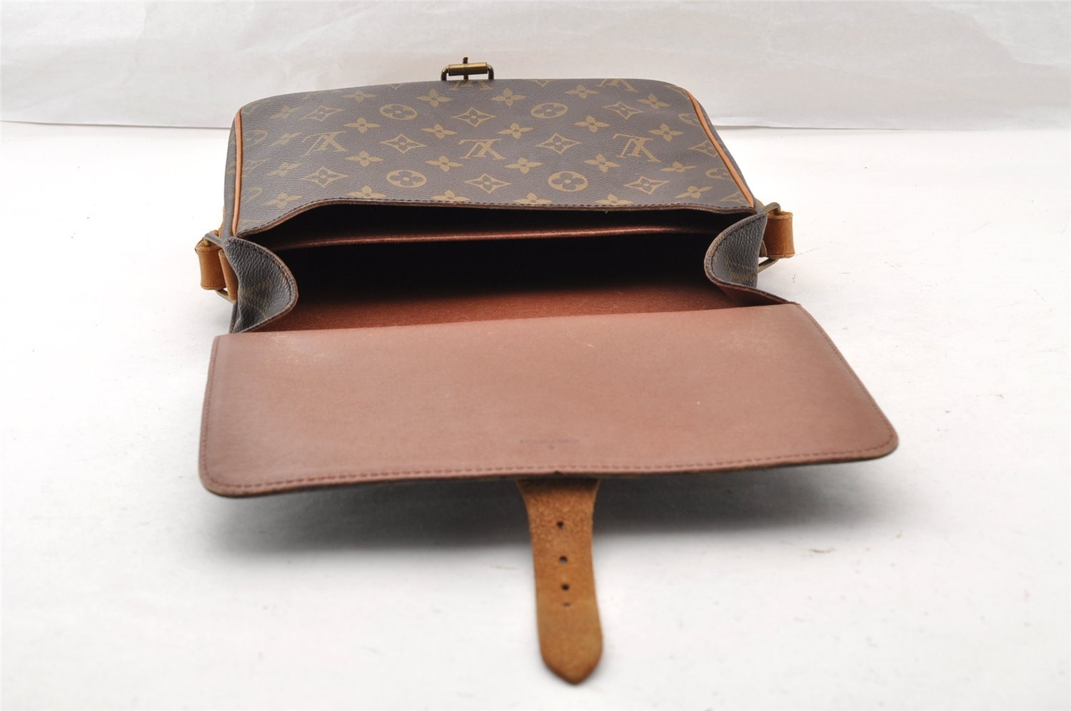 Authentic Louis Vuitton Monogram Cartouchiere GM M51252 Shoulder Cross Bag 9288I