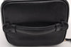 Authentic CHANEL Calf Skin Bicolore Vanity Hand Bag Purse Black CC 9290I