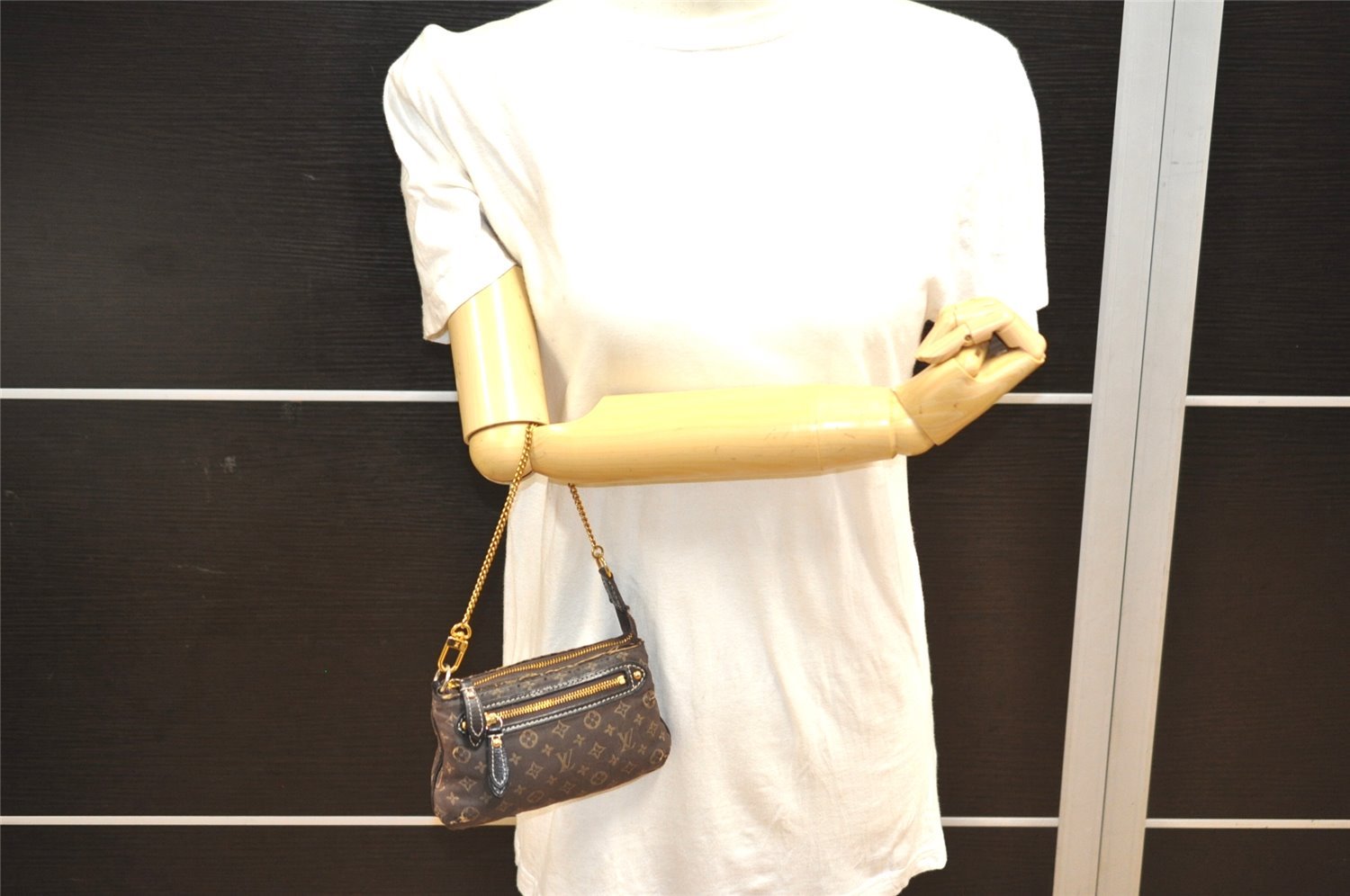 Auth Louis Vuitton Monogram Idylle Mini Pochette Accessoires Pouch Brown 9292J