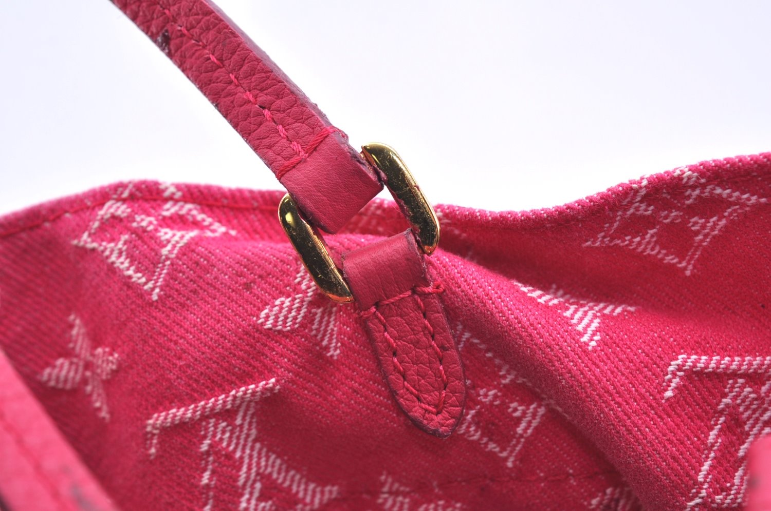 Auth Louis Vuitton Monogram Denim Noefull MM 2Way Hand Bag M40870 Pink 9295G