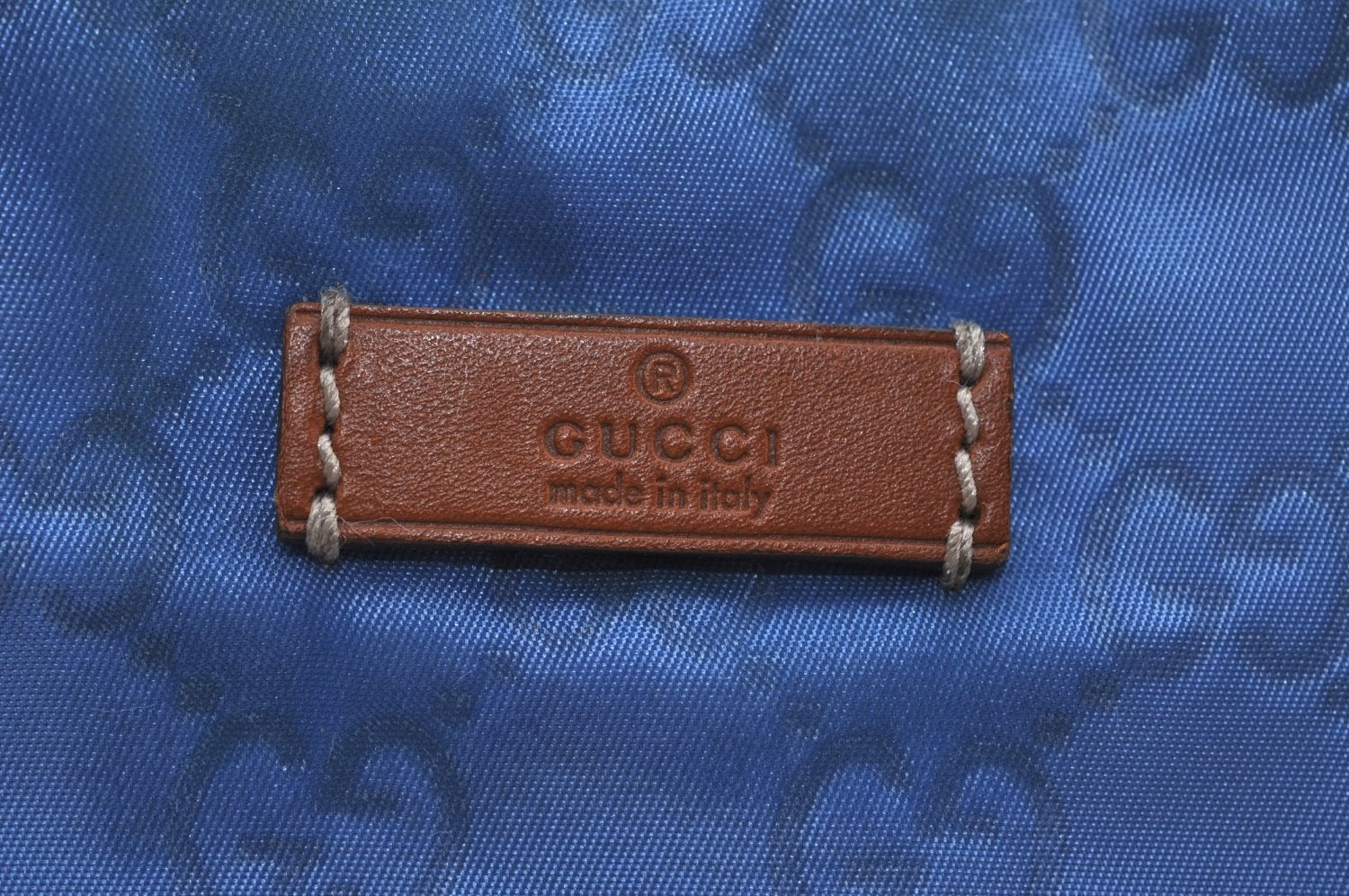 Authentic GUCCI Vintage Shoulder Tote Bag GG Nylon Leather 295252 Blue 9295H