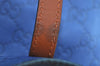 Authentic GUCCI Vintage Shoulder Tote Bag GG Nylon Leather 295252 Blue 9295H