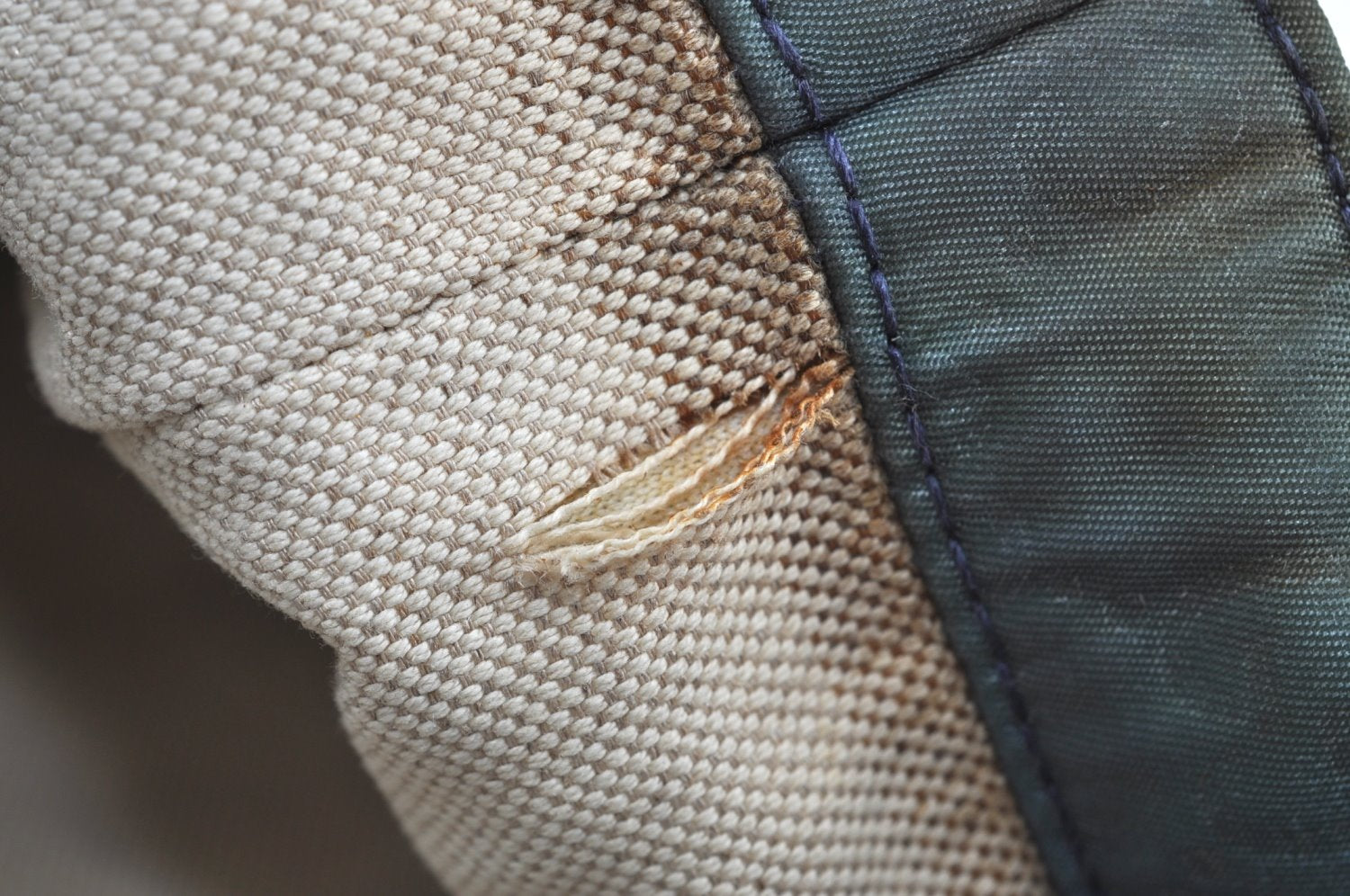 Authentic GUCCI Vintage Shoulder Tote Bag GG Nylon Leather 295252 Blue 9295H