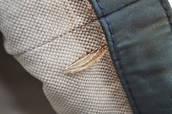 Authentic GUCCI Vintage Shoulder Tote Bag GG Nylon Leather 295252 Blue 9295H