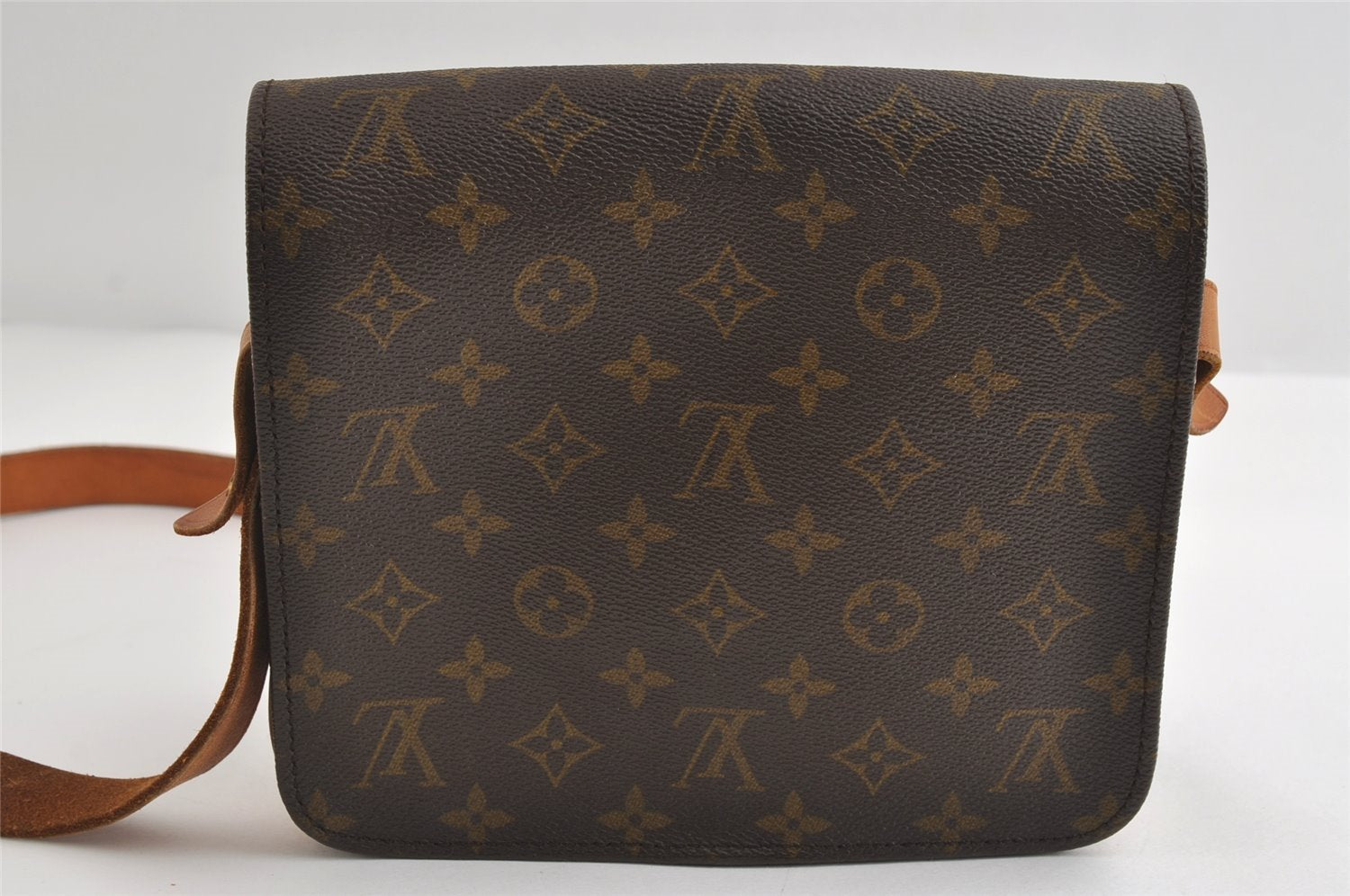 Authentic Louis Vuitton Monogram Cartouchiere MM Shoulder Bag Old Model 9296I