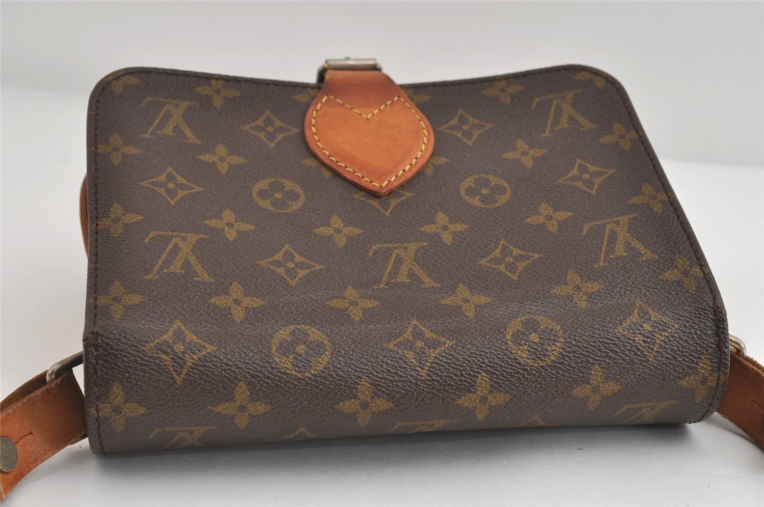 Authentic Louis Vuitton Monogram Cartouchiere MM Shoulder Bag Old Model 9296I