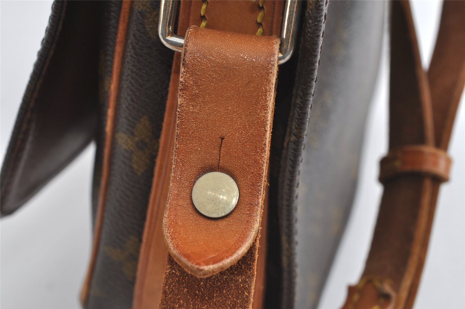 Authentic Louis Vuitton Monogram Cartouchiere MM Shoulder Bag Old Model 9296I