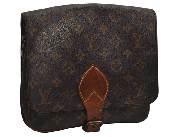 Auth Louis Vuitton Monogram Cartouchiere MM M51253 Shoulder Cross Bag Junk 9296J