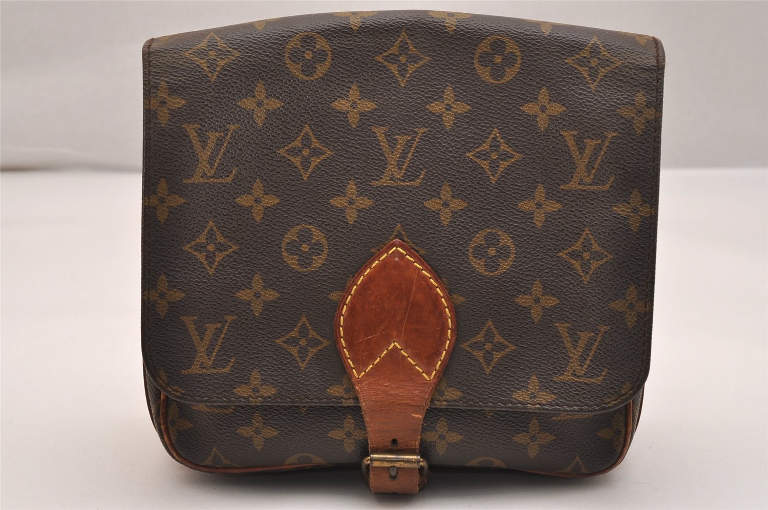 Auth Louis Vuitton Monogram Cartouchiere MM M51253 Shoulder Cross Bag Junk 9296J