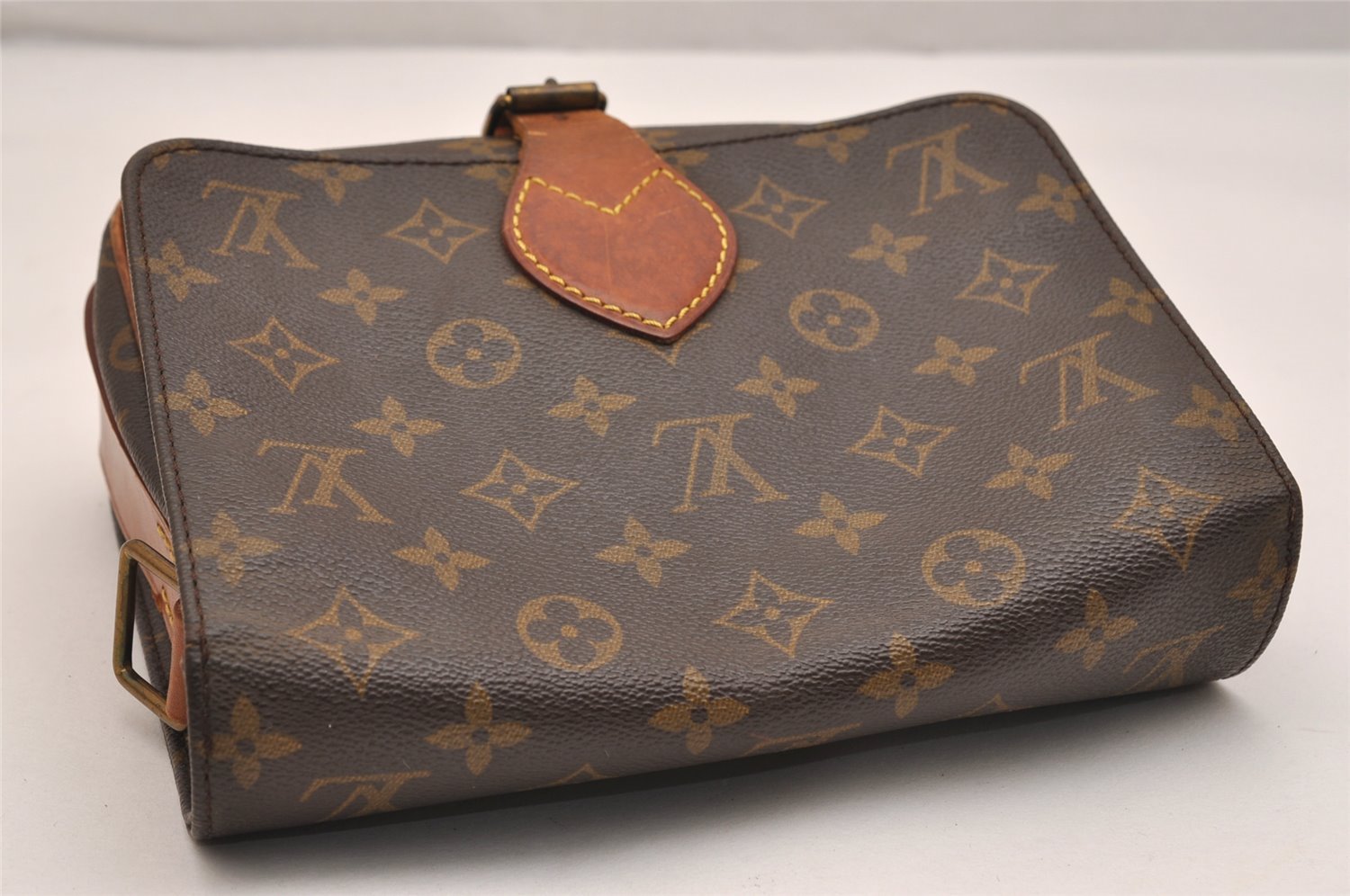 Auth Louis Vuitton Monogram Cartouchiere MM M51253 Shoulder Cross Bag Junk 9296J