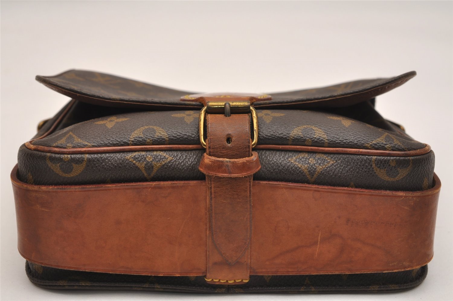 Auth Louis Vuitton Monogram Cartouchiere MM M51253 Shoulder Cross Bag Junk 9296J