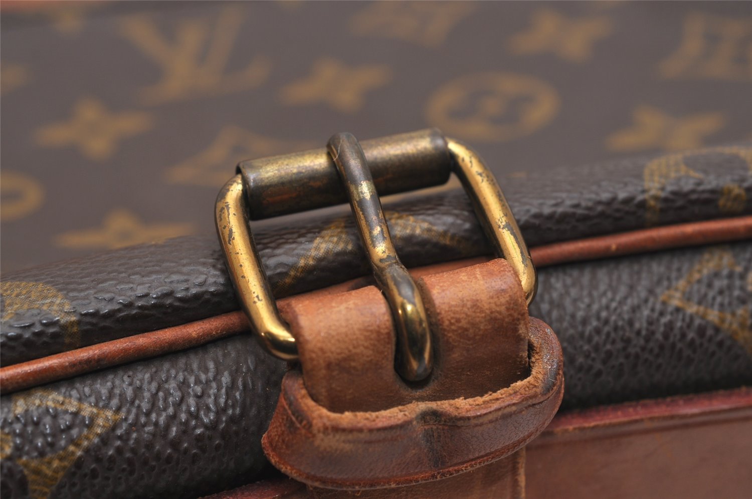 Auth Louis Vuitton Monogram Cartouchiere MM M51253 Shoulder Cross Bag Junk 9296J