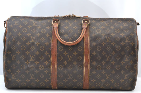 Auth Louis Vuitton Monogram Keepall Bandouliere 55 M41414 Boston Bag Junk 9297G