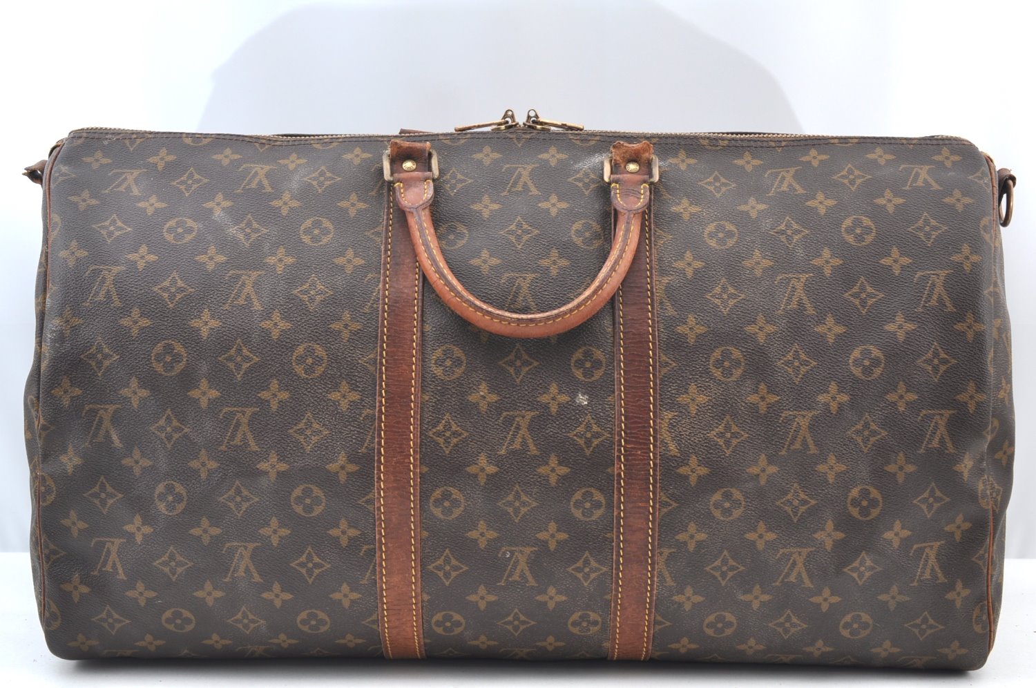 Auth Louis Vuitton Monogram Keepall Bandouliere 55 M41414 Boston Bag Junk 9297G