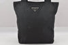 Authentic PRADA VELA Nylon Tessuto Leather Shoulder Tote Bag B5880F Black 9297I